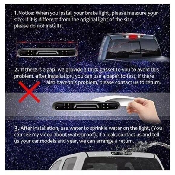 Smoke Third 3rd Brake Light Lamp Replacement for Chevy Silverado/GMC Sierra - Picture 7 of 11